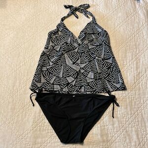 Black & white Abstract Tankini, size M
